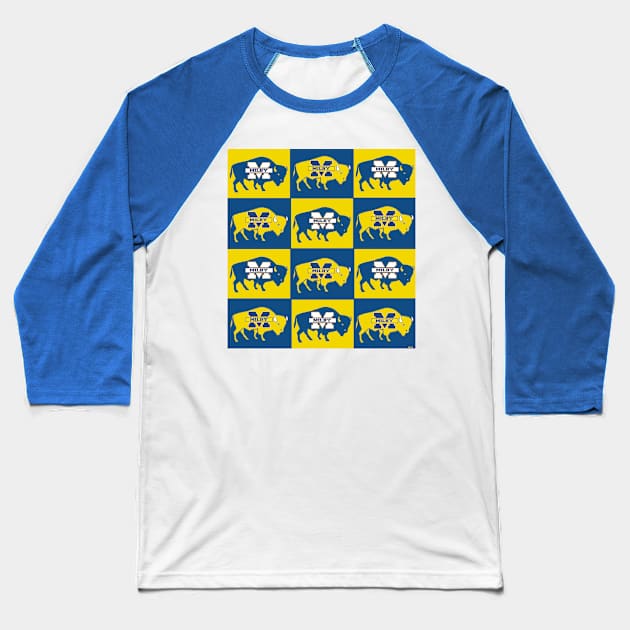 Milby Pop Art Grid Baseball T-Shirt by KBILU_Art